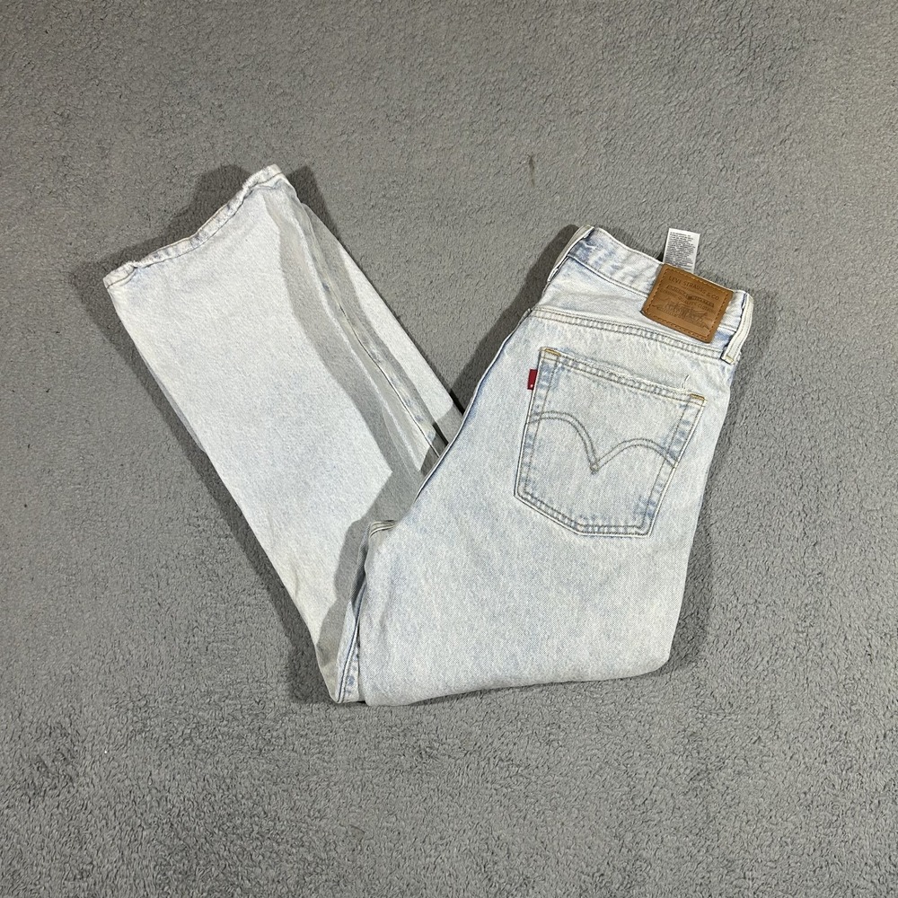 Levi's Premium Ribcage Straight Ankle Jeans Women's 30 Light Stonewash #3960